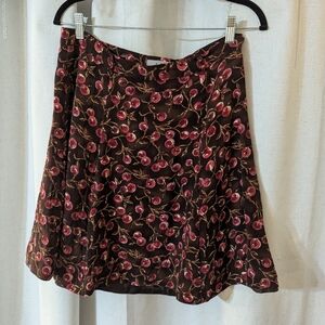 Eddie Bauer Vintage Berry Romantic Academia Skirt With Belt Loops Size 12